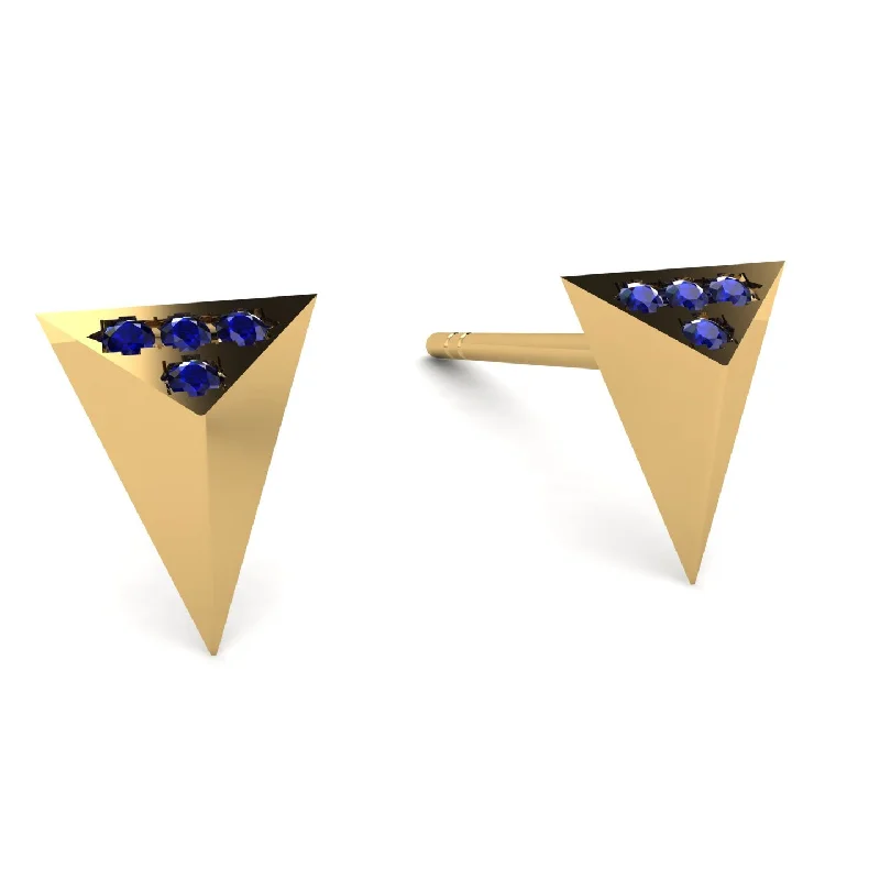 Ladies Earrings Synthetic -Triangle Sapphire Earrings - Livia No. 13