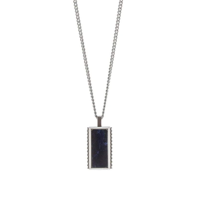 Trendy pendant necklaces for women-Hatton Gemstone Necklace Silver/Sodalite Adjustable 60-70cm/24-28'