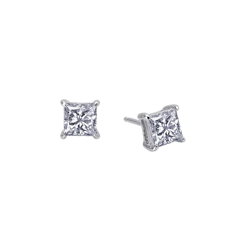 Ladies Earrings Bulk -Lafonn Simulated Diamond 1.50ct Princess Stud Earrings E0114CLP00