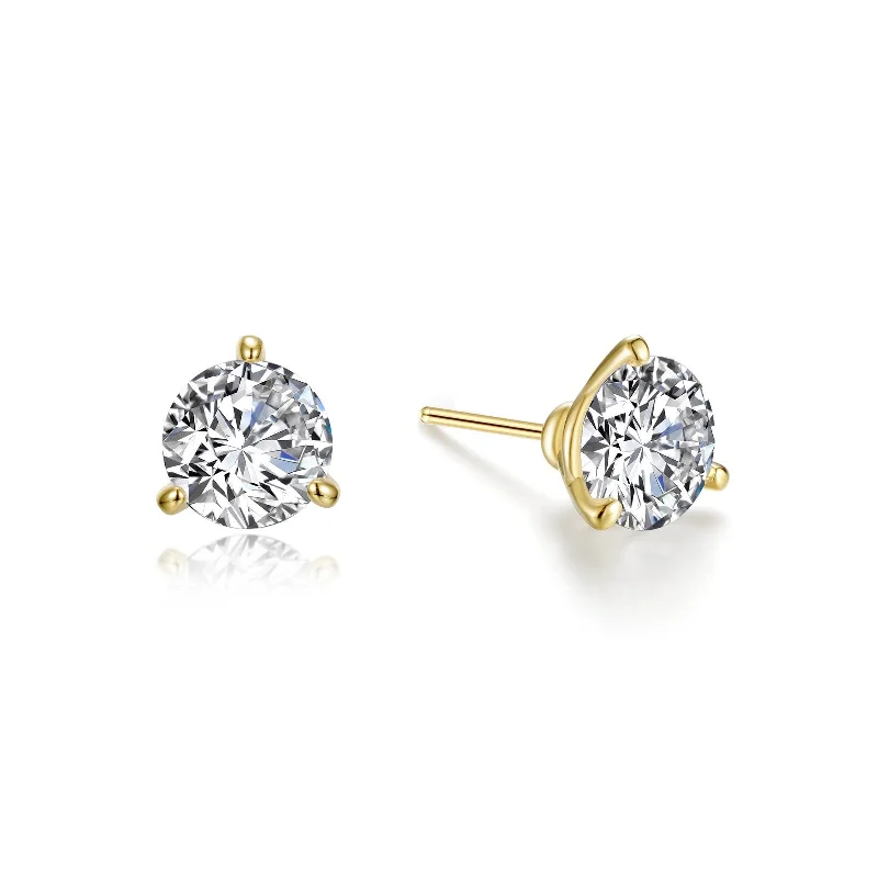 Ladies Earrings Two Tone -Lafonn Simulated Diamond 2.0ct Martini Stud Earrings E0205CLG