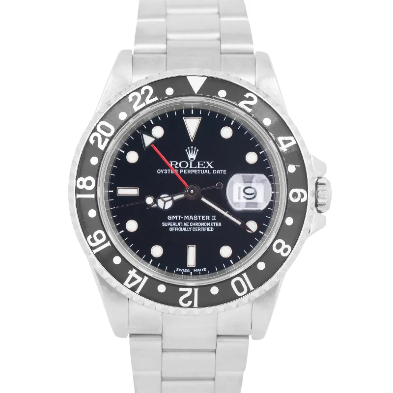 Unisex watch birthday present -Rolex GMT-Master II 40mm Black Stainless Steel Red Oyster Date Watch 16710