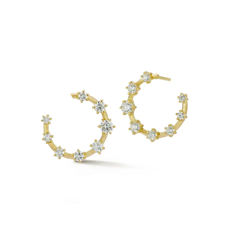 Ladies Earrings Diagonal -Large Kismet Hoops