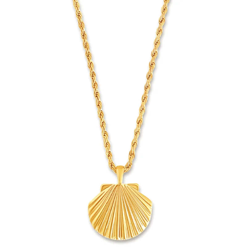 Sparkling necklaces for women-Natalia Oversized Shell Pendant Necklace