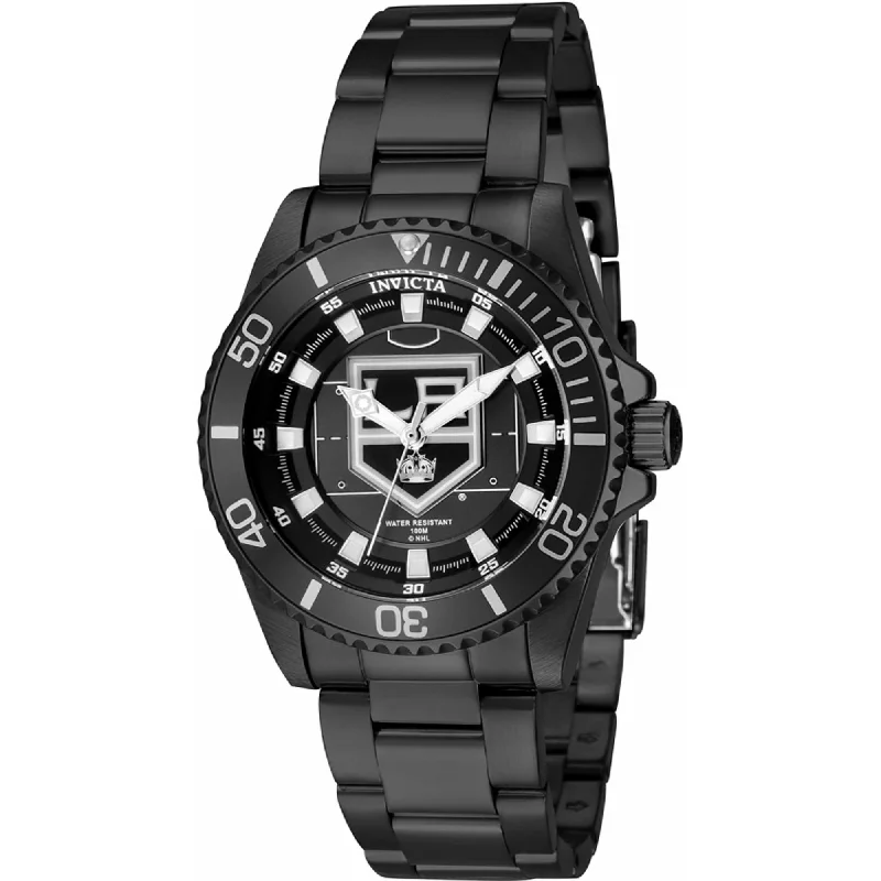 Unisex watch smart technology -Invicta Women's Quartz Watch - NHL Los Angeles Kings Black Stainless Steel | 42227