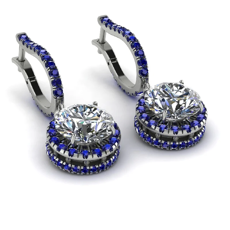 Ladies Earrings Aged -Hidden Halo Diamond Hoop Earrings - Catalina No. 63