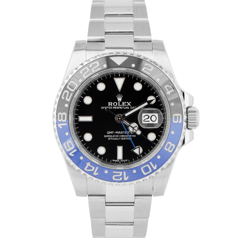 Unisex watch best value -MINT PAPERS Rolex GMT-Master II Batman Blue Steel 40mm Watch 116710 BLNR BOX