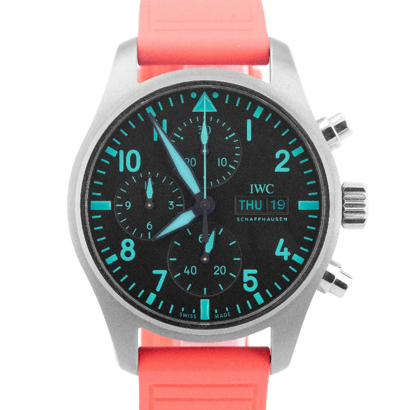 Unisex watch digital face -PAPERS IWC Pilot Chronograph AMG MERCEDES Petronas IW388114 41mm Titanium BOX