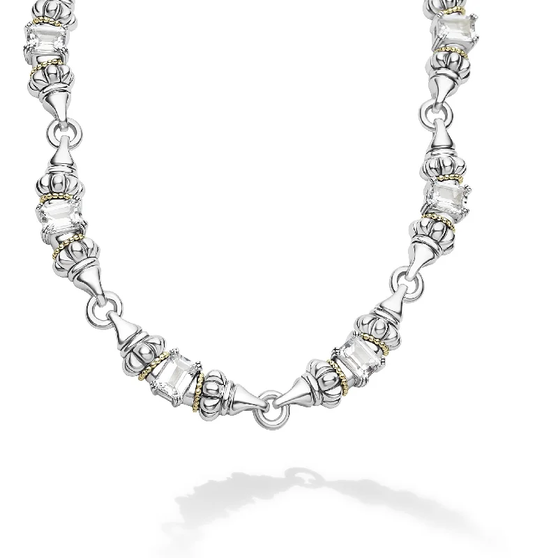 Crystal necklaces for women-Glacier White Topaz Caviar Necklace