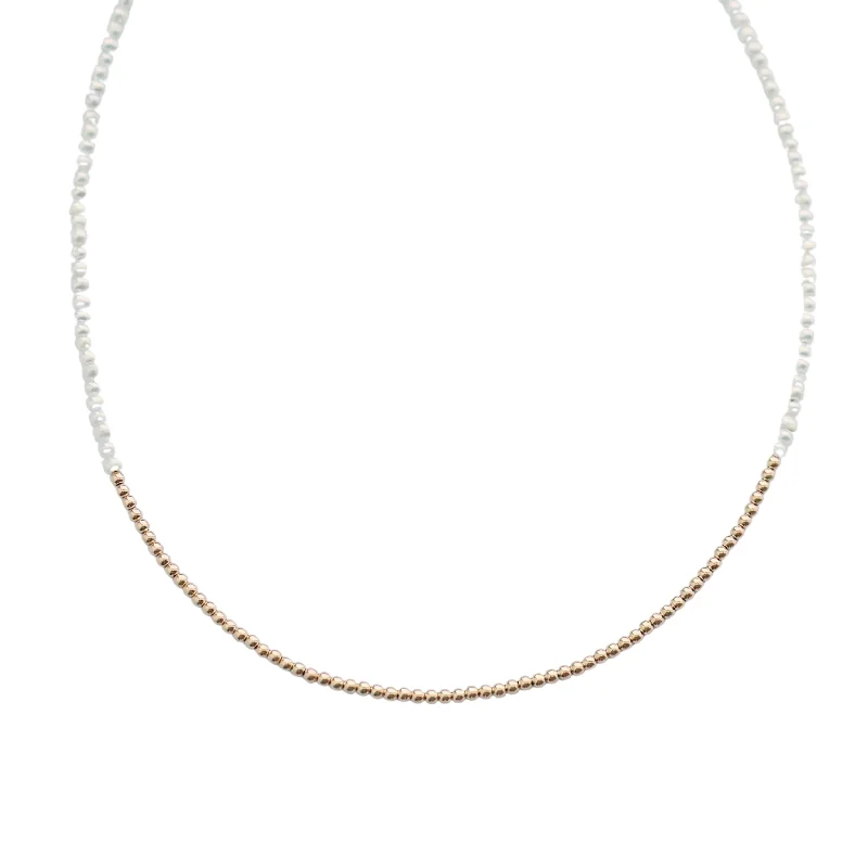 Classic necklaces for women-"TERESA" 14K Gold Filled and FWP ball beaded Choker/Necklace