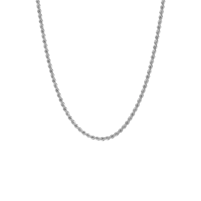 Wedding pendant necklaces for women-Helix Chain Necklace Silver Adjustable 50-60cm/20-24'