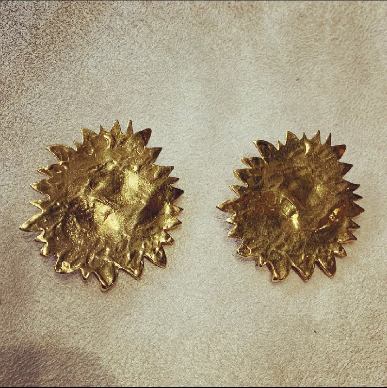 Ladies Earrings Giant -Yves Saint Laurent Gold Starburst earrings