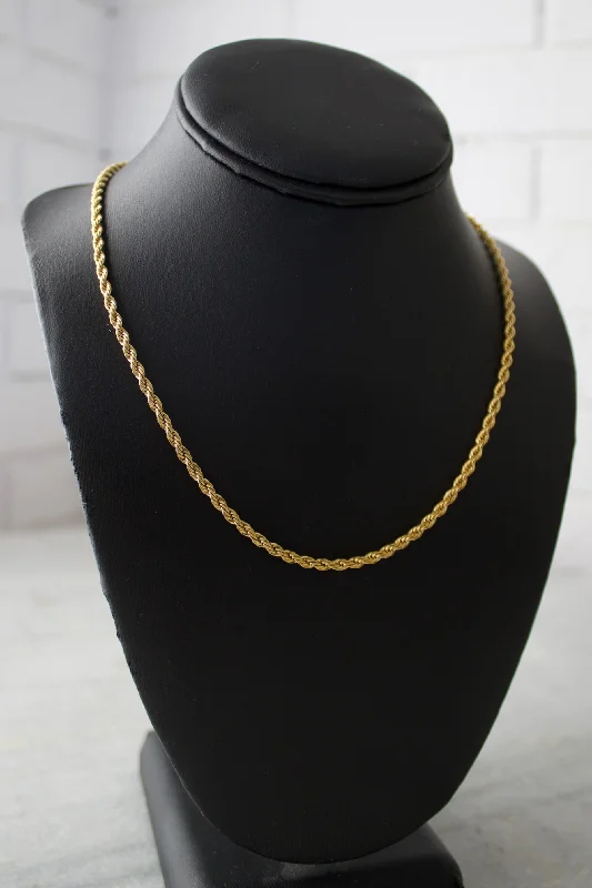 Luxury chain necklaces for women-18K Twisted Rope Necklace