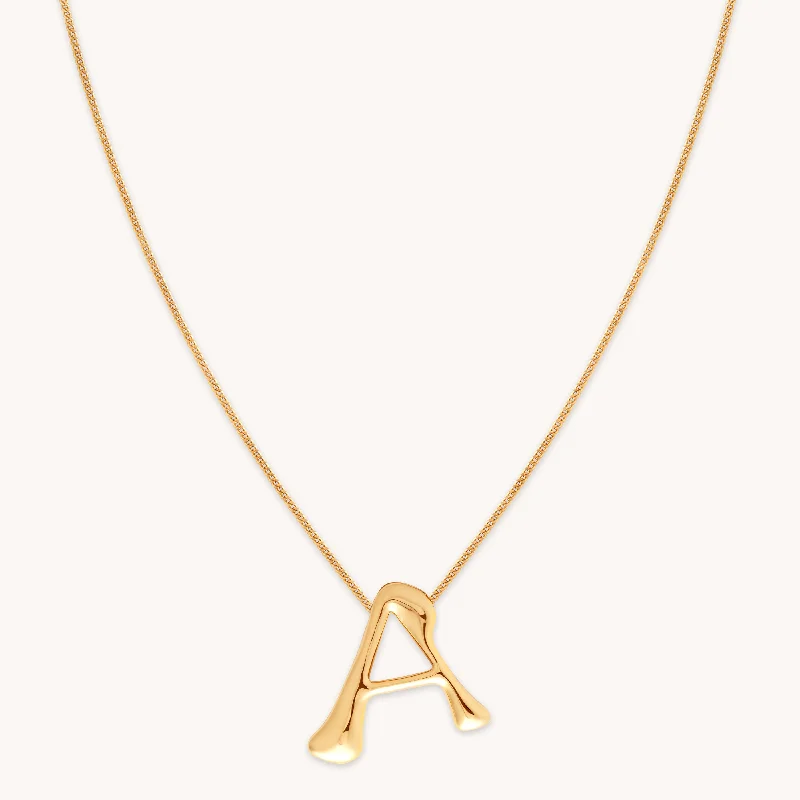 Crystal pendant necklaces for women-A Initial Bold Pendant Necklace in Gold