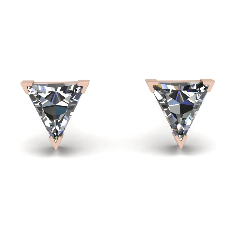 Ladies Earrings Wholesale -Triangle Cut Diamond Earrings - Clementine No. 2