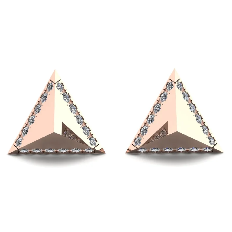 Ladies Earrings Recycled -Triangle Diamond Earrings Geometrical - Milan No. 2