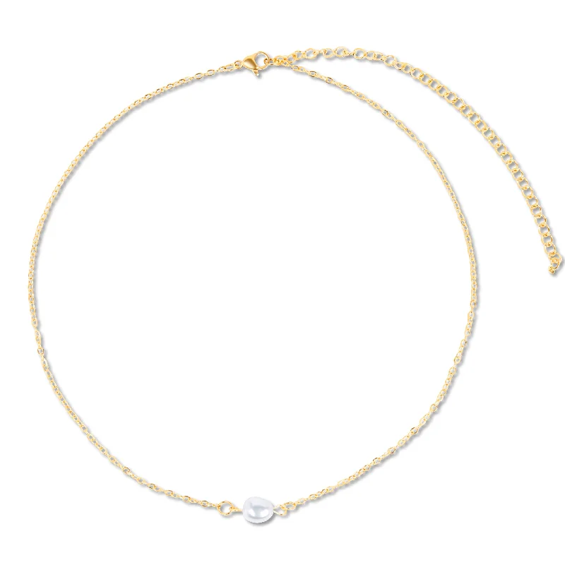 Birthstone necklaces for gifts for women-Shayla Dainty Pearl Choker Necklace