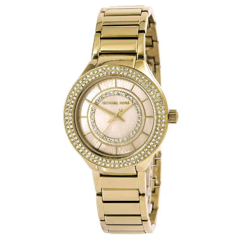 Unisex watch luxury range -Michael Kors MK3801 Mini Kerry Womens MOP Dial Crystal Watch