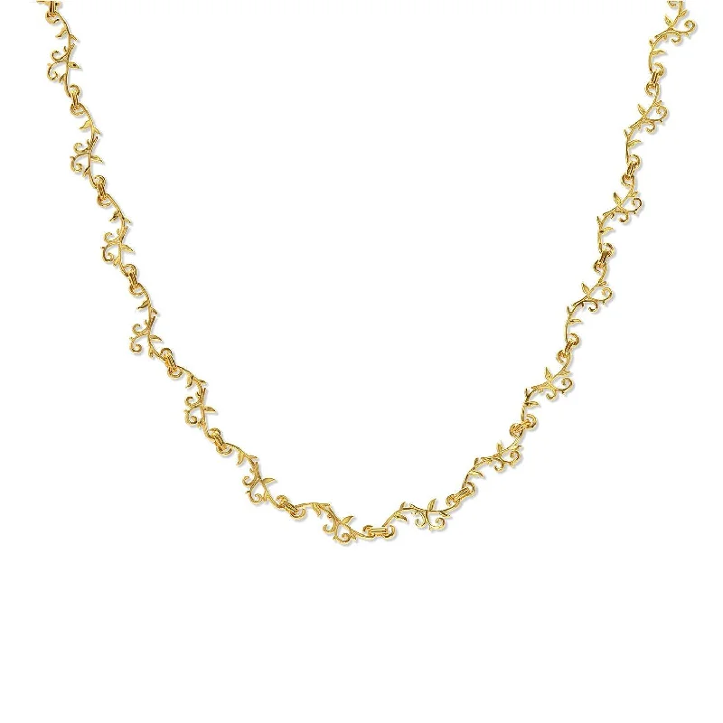 Simple gold necklaces for women-Rose Vine Chain Necklace