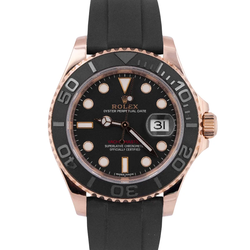 Unisex watch fashion trends -MINT PAPERS Rolex Yacht-Master 18K ROSE GOLD Oysterflex 40mm Watch 116655 BOX