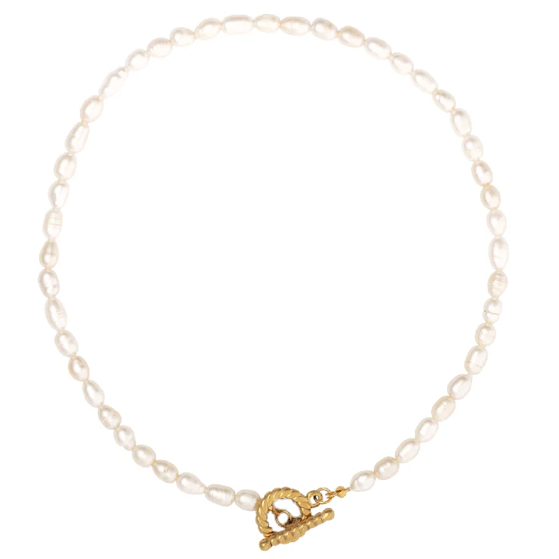 Cute necklaces for women-Miki Pearl Toggle Necklace