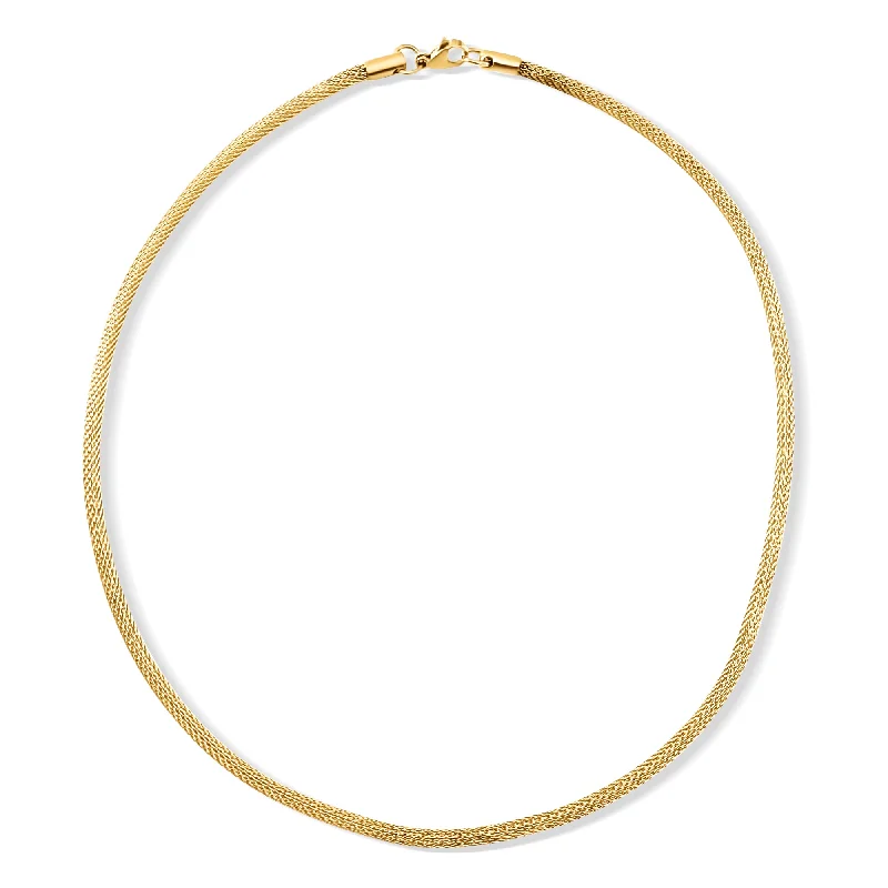 Bohemian necklaces for women-Bowie Round Mesh Chain Necklace