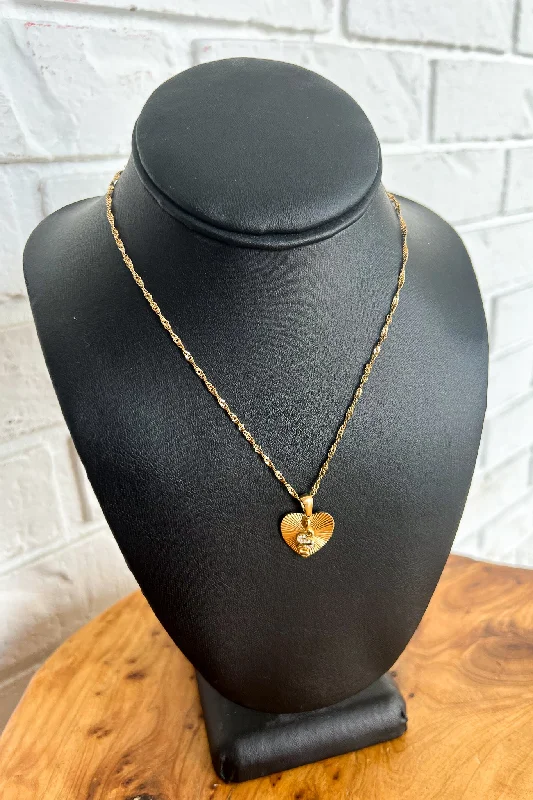 Fancy necklaces for women-18K Heart Snake Pendant Necklace