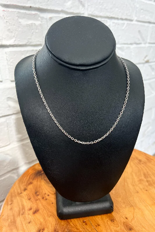 Silver necklaces for women-18K Dainty Plain Chain Necklace