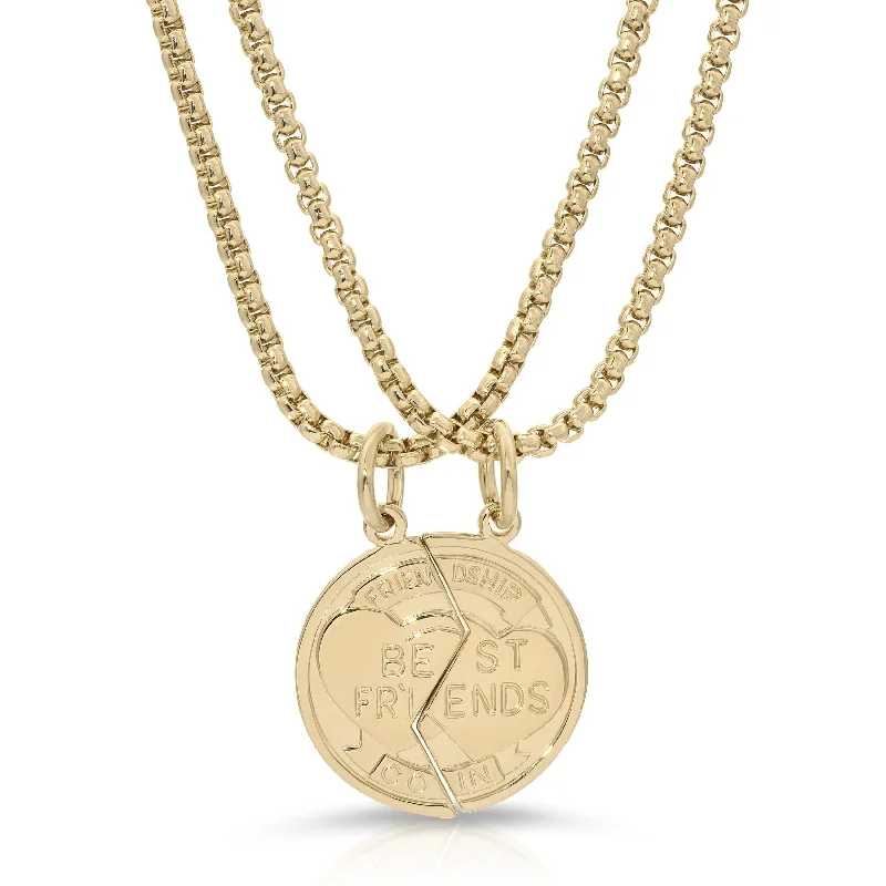 Chandelier necklaces for women-Best Friend Coin Necklaces