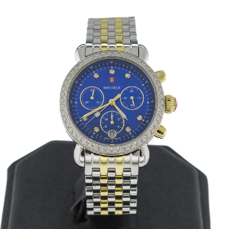 Unisex watch buying advice -Michele CSX Chronograph Quartz Diamond Blue Mother of Pearl Dial Ladies Watch