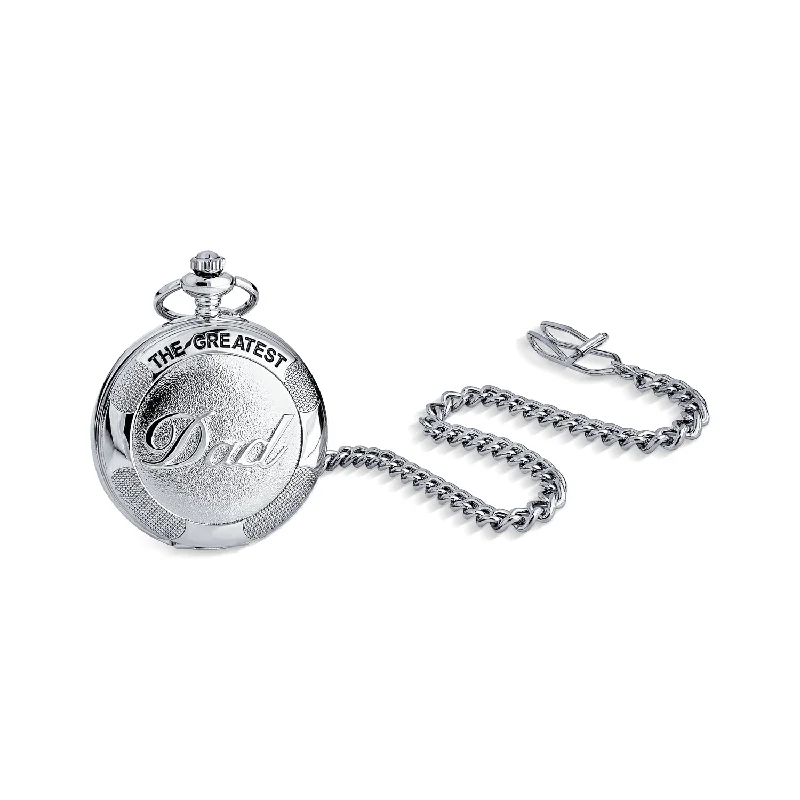 Unisex watch Apple support -Retro Vintage Style Skeleton Pocket Watch for Dad with Chain Gold & Silver Finish