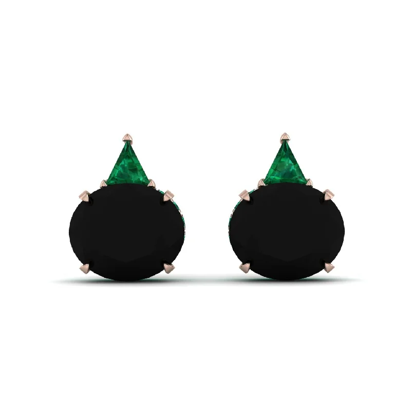 Ladies Earrings Valentine -Hidden Halo Black Diamond Earrings - Rosalie No. 23