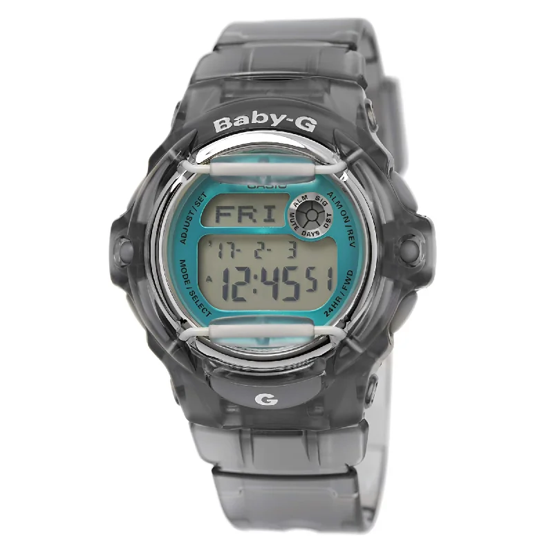 Unisex watch classic design -Casio Women's Digital Alarm Watch - Baby-G Quartz Teal & Grey Dial | BG169R-8B