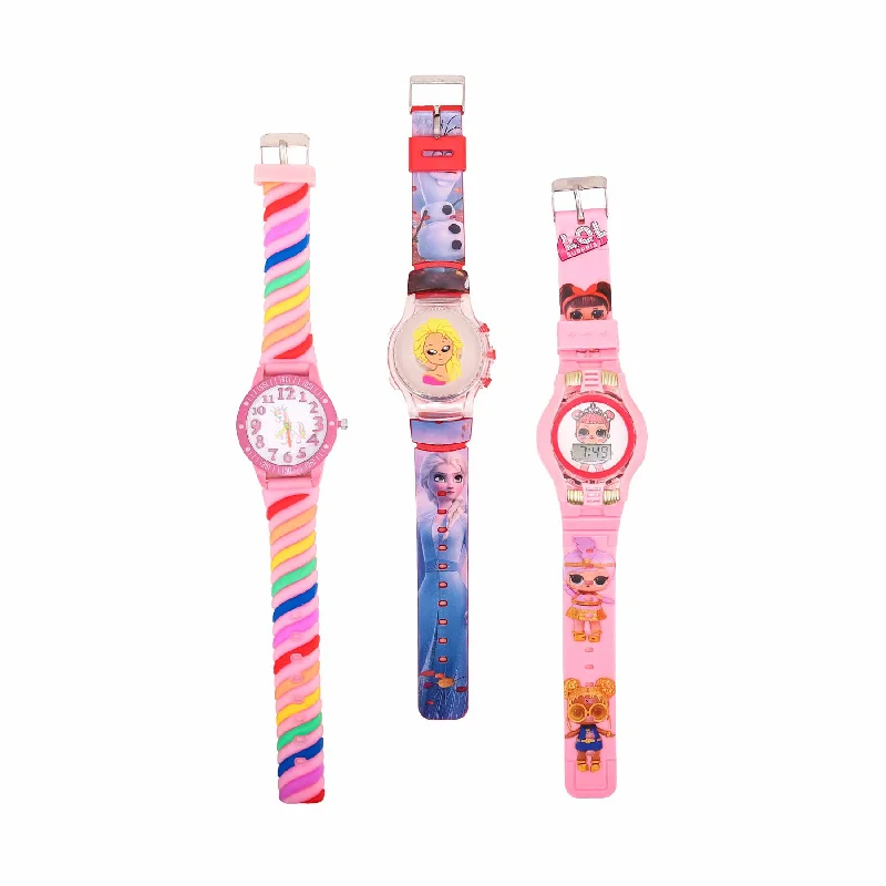 Unisex watch analog hands -3 Watch Set For Kids O30027