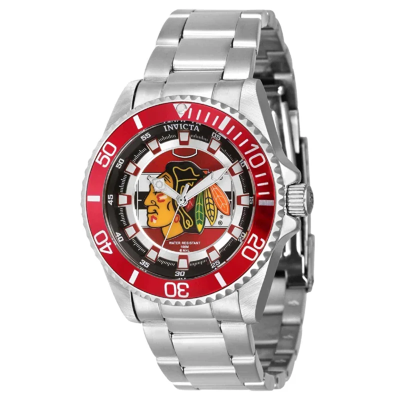 Unisex watch classic design -Invicta Women's Quartz Watch - NHL Chicago Blackhawks Silver Stainless Steel | 42203