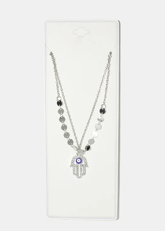 Custom necklaces for women-Hamsa Hand Necklace