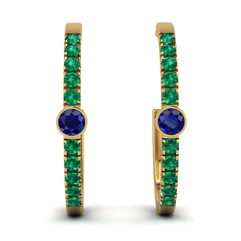 Ladies Earrings Meteor -Hoop Sapphire Earrings Micro Pave - Ansley No. 28