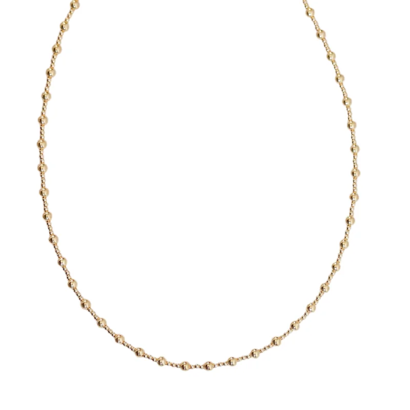 Unique gemstone necklaces for women-"ANGELINA" 14K Gold Filled Ball Beaded Choker/Necklace