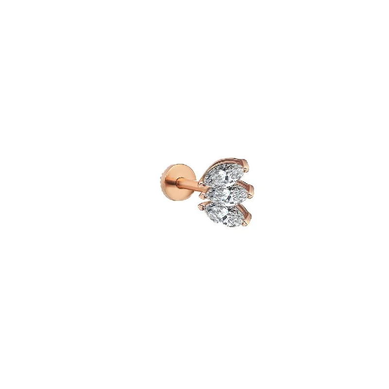 Ladies Earrings Horizontal -Marquise Piercing Earring