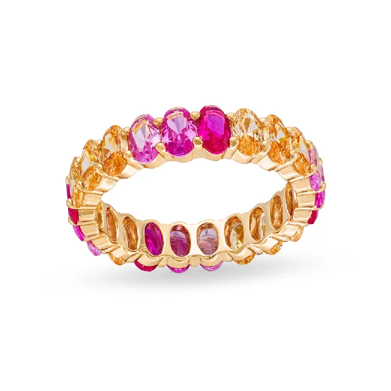 Floral rings for women-Emily Ring in Pink Ombre