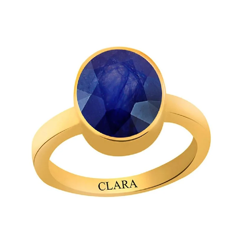 Textured rings for women-Certified Blue Sapphire Neelam Elegant Panchdhatu Ring 9.3cts or 10.25ratti