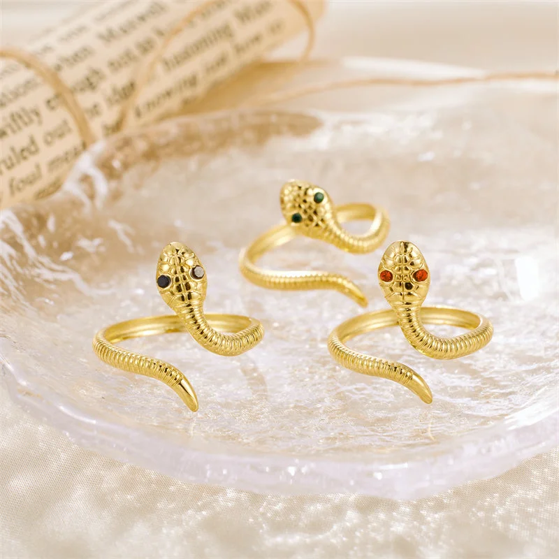 Boho rings for women-Funny Cool Style Snake Stainless Steel Rings