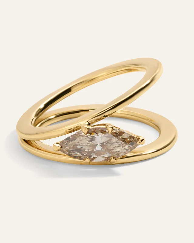 Rose gold engagement rings for women-Bora Ring