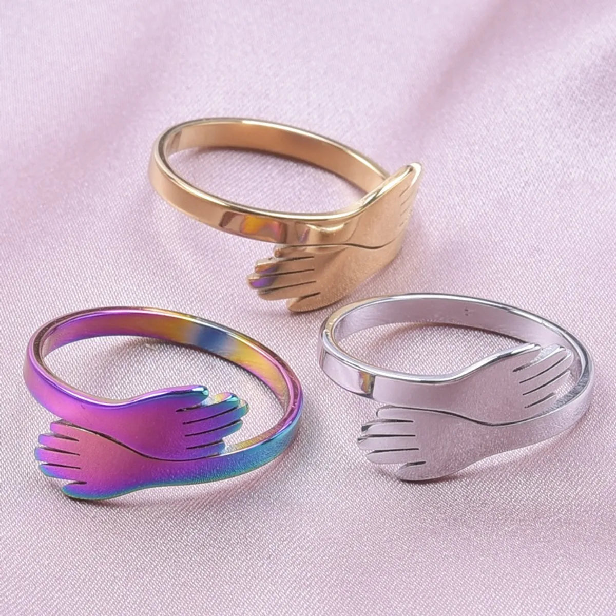 Designer rings for women-Commute Palm Stainless Steel Polishing Rings