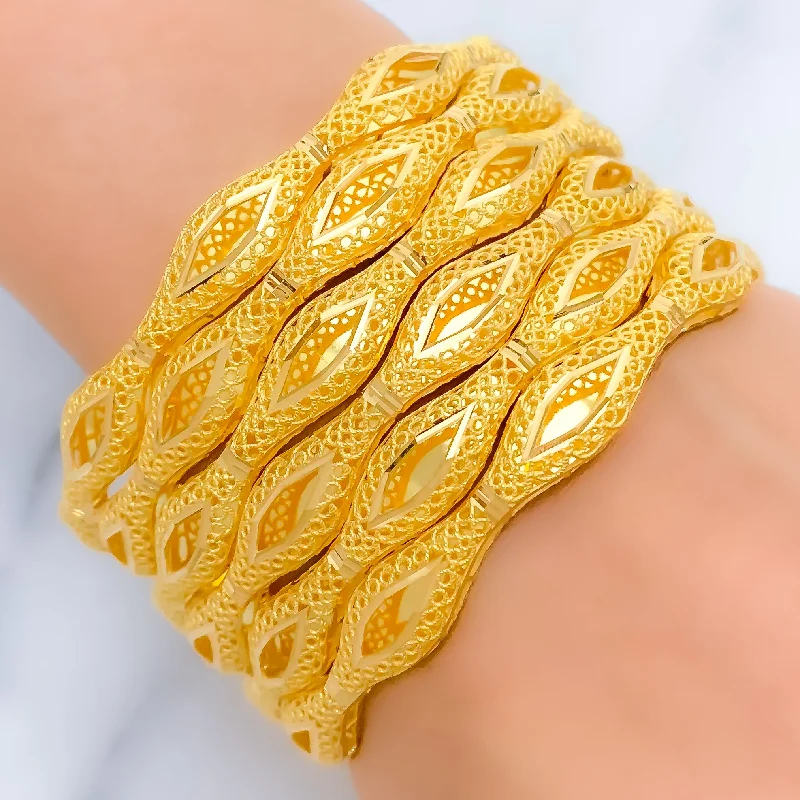 Ladies Bangles Handmade -Opulent Glossy Spiral Bangles