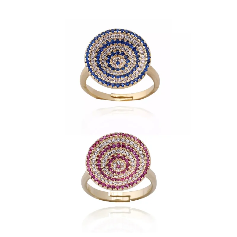 Unique silver rings for women-Gold Plated Brass Circle Ring