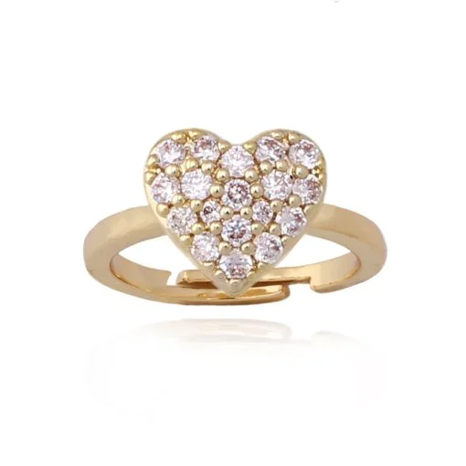 Trendy engagement rings for women-Baby CZ Heart Ring