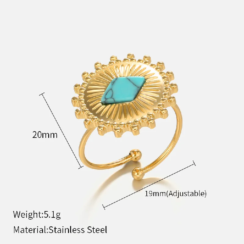 Gold# Turquoise Ring