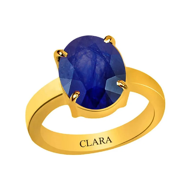 Antique rings for women-Certified Blue Sapphire Neelam Prongs Panchdhatu Ring 8.3cts or 9.25ratti