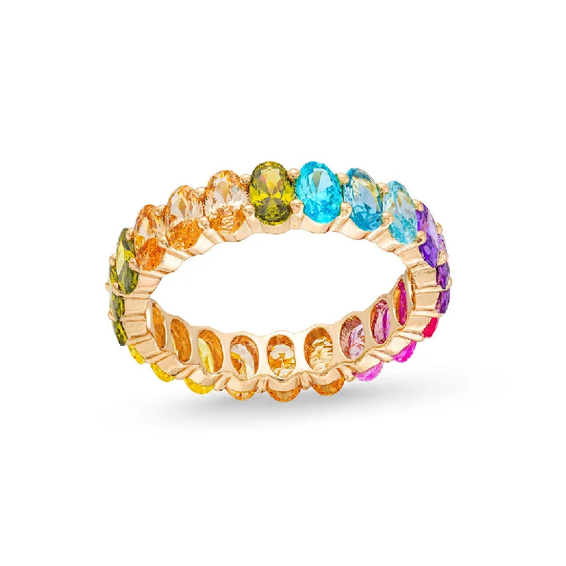 Unique stackable rings for women-Emily Ring in Rainbow