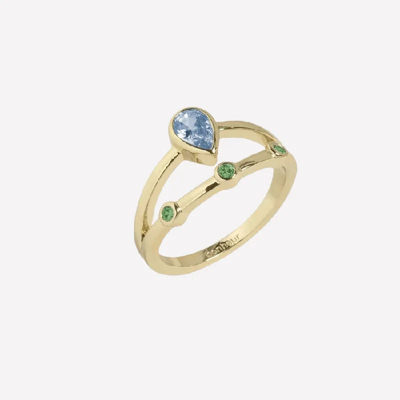 Stackable rings for women-Aliane Colored Stone Ring